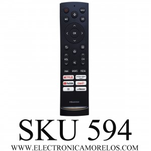 CONTROL REMOTO ORIGINAL PARA SMART TV HISENSE (( NUEVO )) COMANDO DE VOZ / NUMERO DE PARTE ERF3Q90H / FH220401001794R8 / ERF3I69V / MODELOS 75U7G / 55U7G / 65U7G / 55U8G